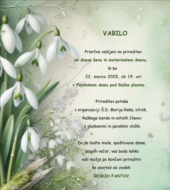 Prireditev ob dnevu žena in materinskem dnevu