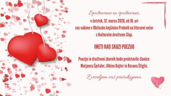 Literarni večer Imeti rad skozi poezijo