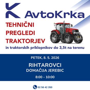 Tehnični pregledi traktorjev Rihtarovci 8.5.2026