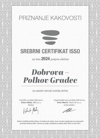 Prejeli srebrni certifikat Zlati kamen v letu 2024 Prejeli srebrni certifikat Zlati kamen v letu 2024