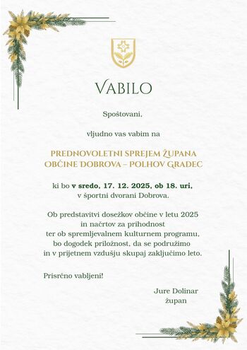 Prednovoletni sprejem župana na Dobrovi