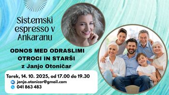 SISTEMSKI ESPRESSO  - ODNOS MED ODRASLIMI OTROCI IN STARŠI; delavnica po metodi Postavitev družine po Bertu Hellingerju