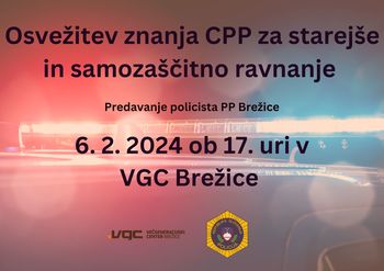 Osvežitveni tečaj CPP za starejše in samozaščita ravnanja