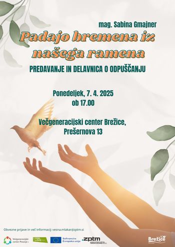 Predavanje in delavnica: "Padajo bremena iz našega ramena"