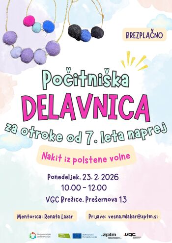 Počitniška delavnica za otroke: Polstene ogrlice