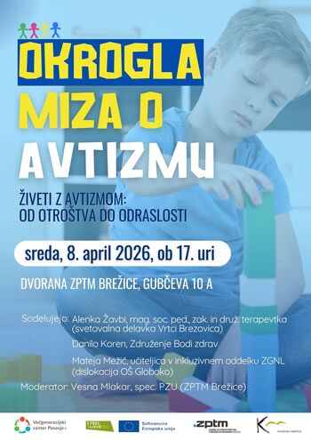  Živeti z avtizmom: od otroštva do odraslosti - Okrogla miza