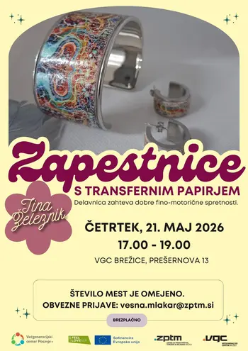 Kreativna delavnica izdelovanja zapestnic s Tino Železnik