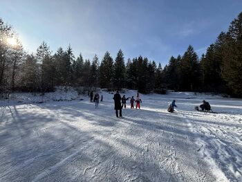 Zimske radosti na bajerju v Ribnem 
