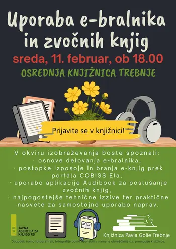 Uporaba e-bralnika in zvočnih knjig v Trebnjem
