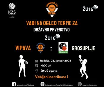 Košarkarska tekma ŽU16