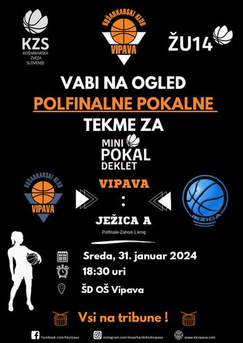 Košarkarska tekma ŽU14- POLFINALE  MINI POKALA DEKLET