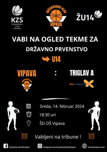 Košarkarska tekma ŽU14