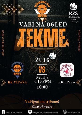 Košarkarska tekma ŽU16