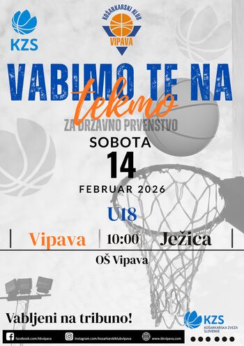 Napoved domače tekme ŽU18 