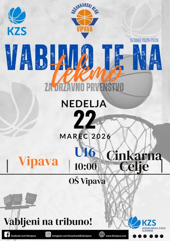 Ekipa ŽU16 v nedeljo igra doma!