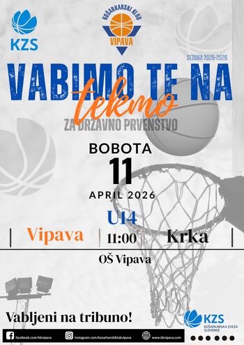 Vabljeni na košarkarski derbi deklet U14!