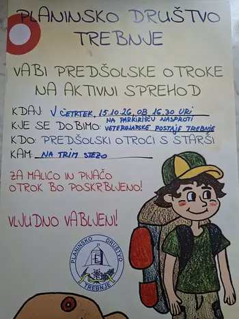Vabilo na aktivni Cici sprehod PD Trebnje Vabilo na aktivni Cici sprehod PD Trebnje