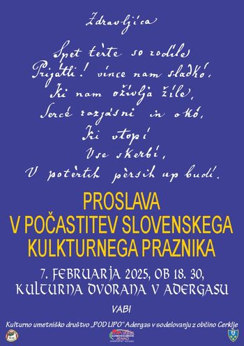 Proslava v počastitev slovenskega kulturnega praznika