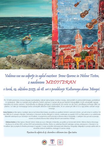 ODPRTJE IN OGLED RAZSTAVE Irene Gorenc in Helene Testen z naslovom MEDITERAN