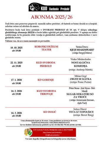 ODRASLI GLEDALIŠKI ABONMA 2025/2026