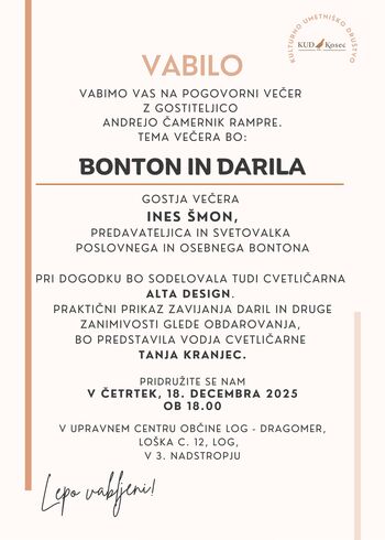 Pogovorni večer: Bonton in darila