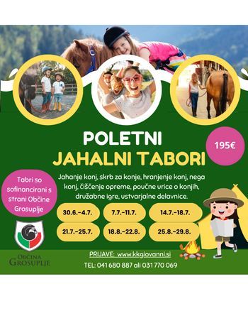 POLETNI JAHALNI TABORI 2025 - aktivno počitniško varstvo