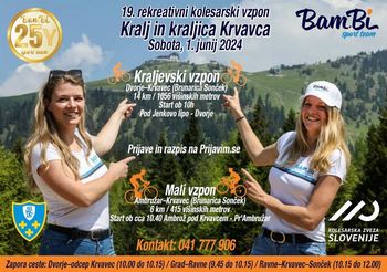 Kolesarski vzpon na Krvavec za Kralja in Kraljico Krvavca