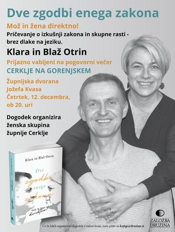 Dve zgodbi enega zakona - pogovorni večer z zakoncema Otrin