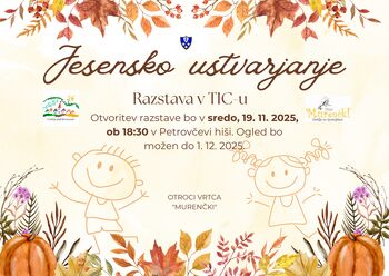 Jesensko ustvarjanje - razstava izdelkov otrok vrtca Murenčki