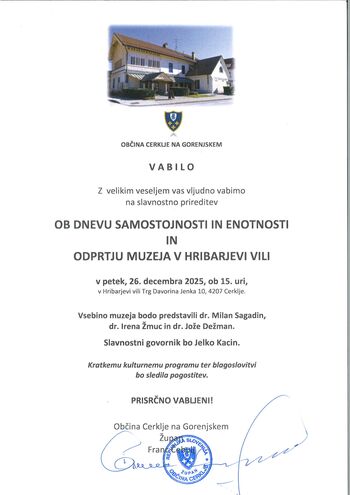 Slavnostno odprtje muzeja v Hribarjevi vili