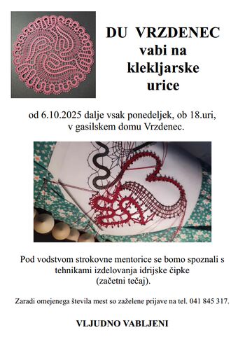 Klekljarske urice na Vrzdencu Klekljarske urice na Vrzdencu