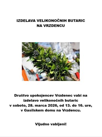 IZDELAVA VELIKONOČNIH BUTARIC NA VRZDENCU