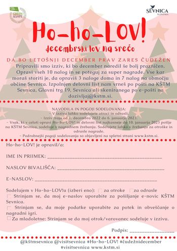 Ho-ho-LOV! – decembrski lov na srečo