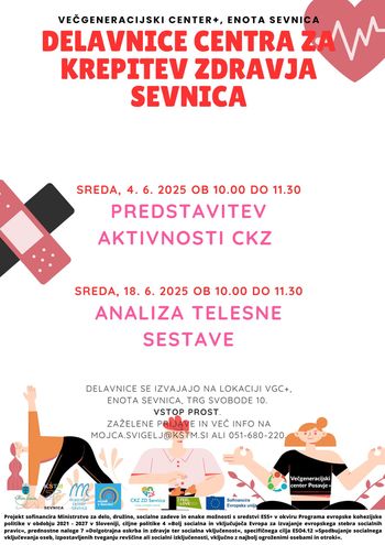 Delavnice Centra za krepitev zdravja Sevnica: Predstavitev aktivnosti Centra za krepitev zdravja Sevnica
