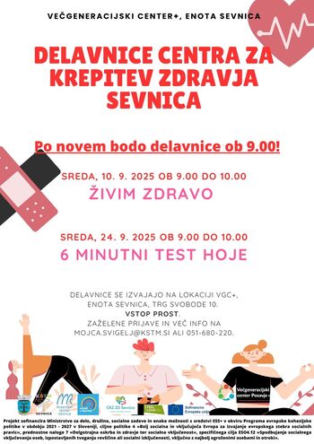 Delavnice Centra za krepitev zdravja Sevnica: Živim zdravo