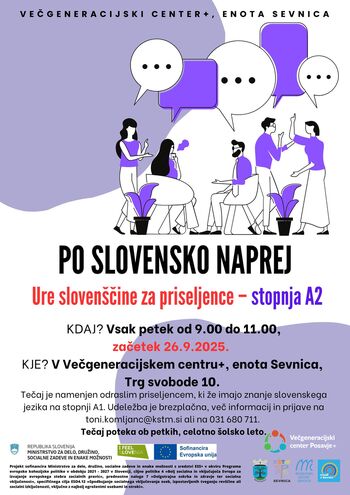 Tečaj slovenskega jezika za priseljence - stopnja A2