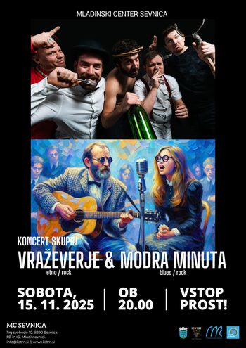 Koncert skupin Vraževerje in Modra minuta
