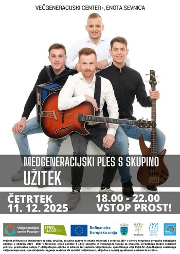 Medgeneracijski ples z narodnozabavno skupino Užitek
