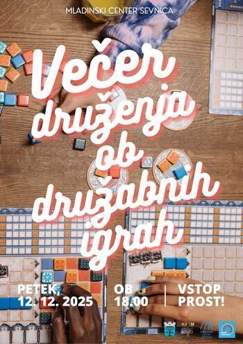 Večer druženja ob družabnih igrah