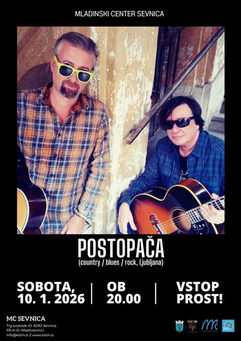 Country / blues / rock koncert z duetom Postopača