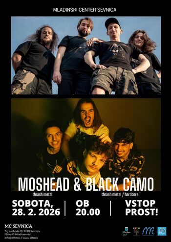 Koncert skupin Moshead in Black Camo