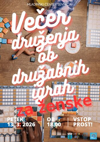 Večer druženja ob družabnih igrah za ženske