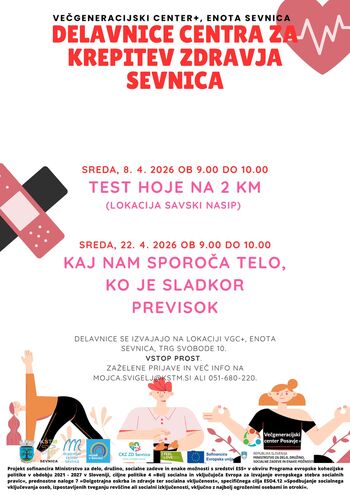 Delavnice Centra za krepitev zdravja Sevnica: Test hoje na 2 kilometra