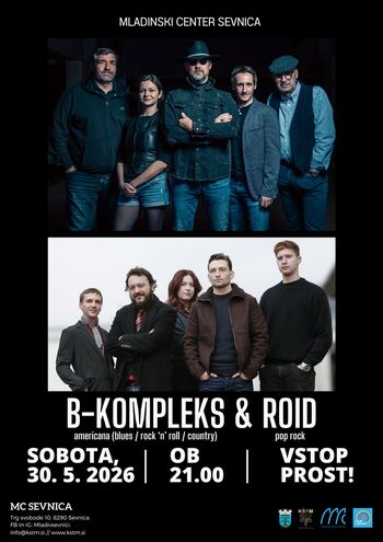 Rock koncert s skupinama B - kompleks in Roid