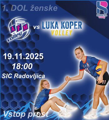 Tekma 1A DOL ženske odbojkarske lige med AFM Volley in Luko Koper
