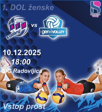 Tekma 1A DOL ženske odbojkarske lige med AFM Volley in GEN-I