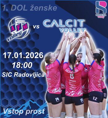 Tekma 1A DOL ženske odbojkarske lige med AFM Volley in Calcit Volley