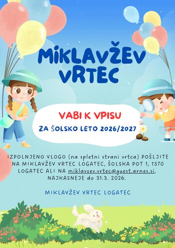 Vpis v Miklavžev vrtec