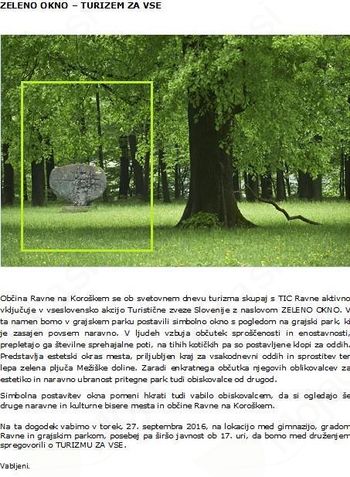 ZELENO OKNO – TURIZEM ZA VSE