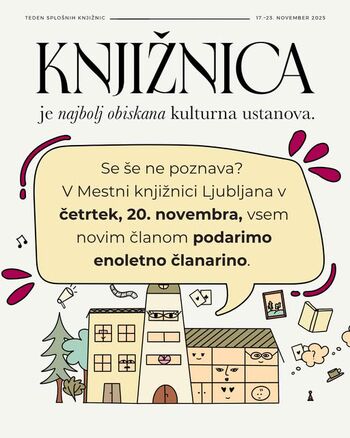 Dan slovenskih splošnih knjižnic - brezplačni vpis v knjižnico za nove člane!